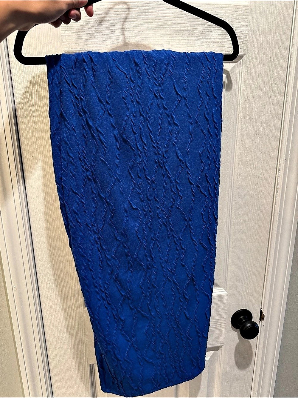 Blue Textured Maxi Skirt Like New